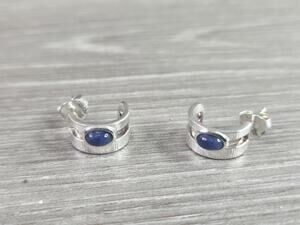 Silpada E5107 Hidden Canyon Natural Sodalite Hoop Earrings Sterling Silver
